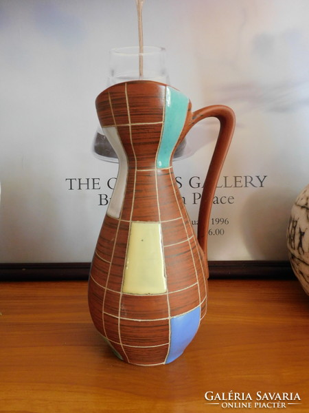 Jasba mid century checkered ear vase 19 cm - cilli worsdorfer