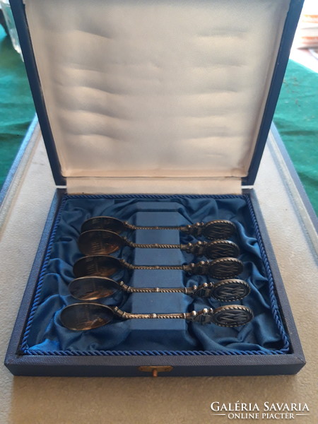 Csepel iron and metal works - 5 silver-plated teaspoons in their original box