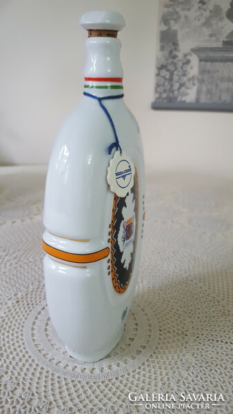 Hollóházi porcelán Ó-Barack pálinkás kulacs,butella