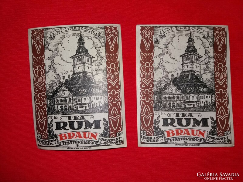 Antique - cc.1900. Braun brothers - tea rum - label - extremely rare, good condition piece by piece according to the pictures