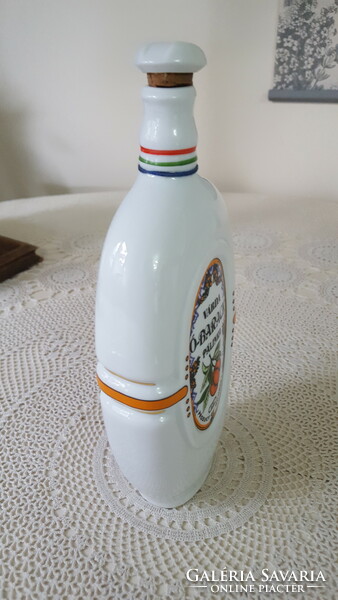 Hollóházi porcelán Ó-Barack pálinkás kulacs,butella