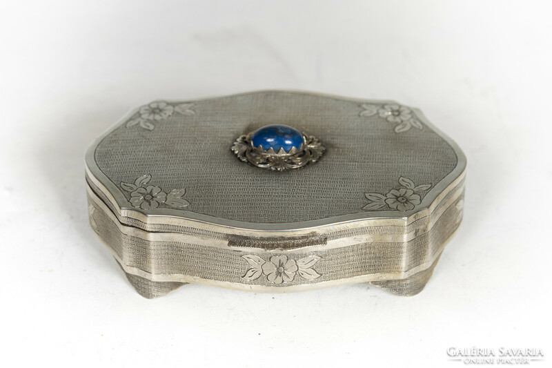 Silver blue stone box