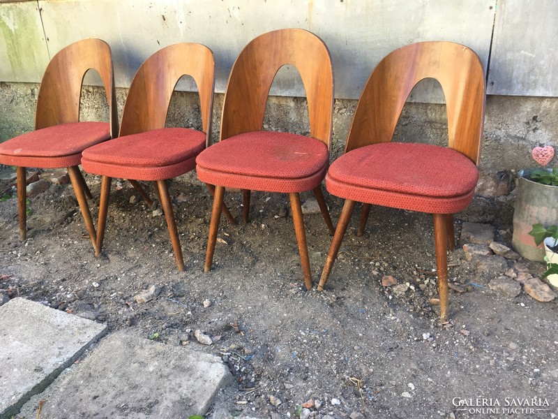 4 Pcs tatra nabytok retro dining chair set-mid century chairs