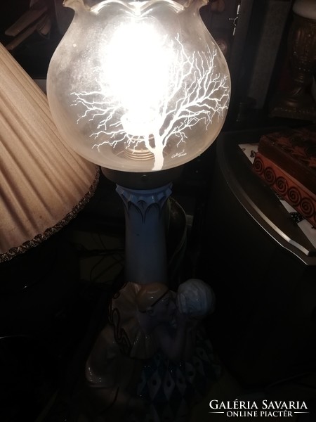Rare art deco porcelain lamp marked in perfect condition, 65 cm high