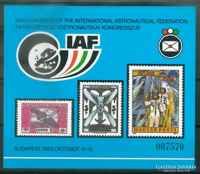 1983. Astronautical Congress (iaf) commemorative sheet**