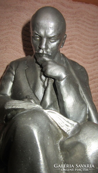 Seated / writing statue of Lenin with Russian inscription