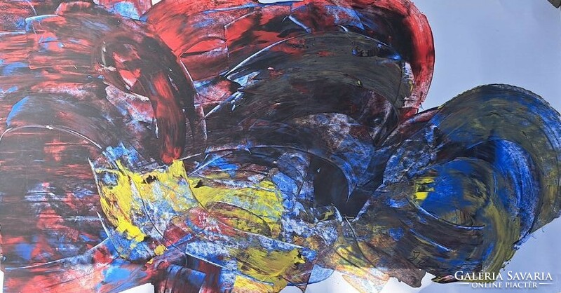 Modern painting j. Reigl. Wave dance. Oil, paper.