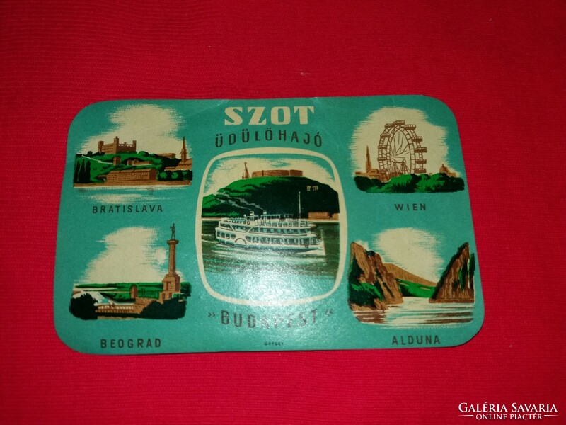 Antique Sot holiday boat Budapest - suitcase label sticker collector's condition according to the pictures