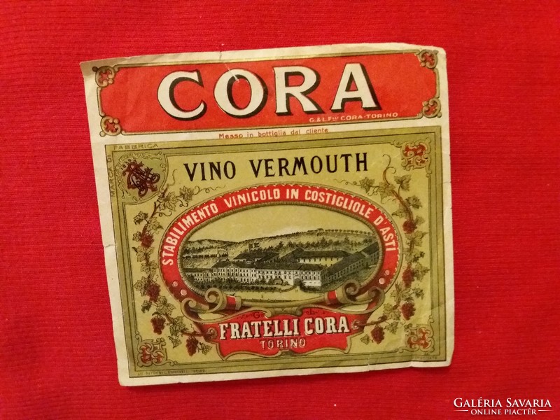 Old - torino - cora vermouth Italian vermouth label - condition according to the pictures