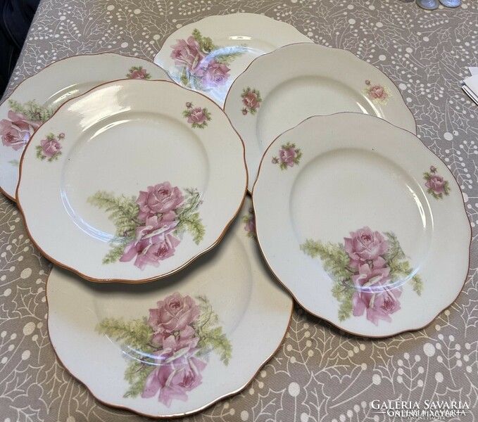 Zsolnay fern rosy cookie plates