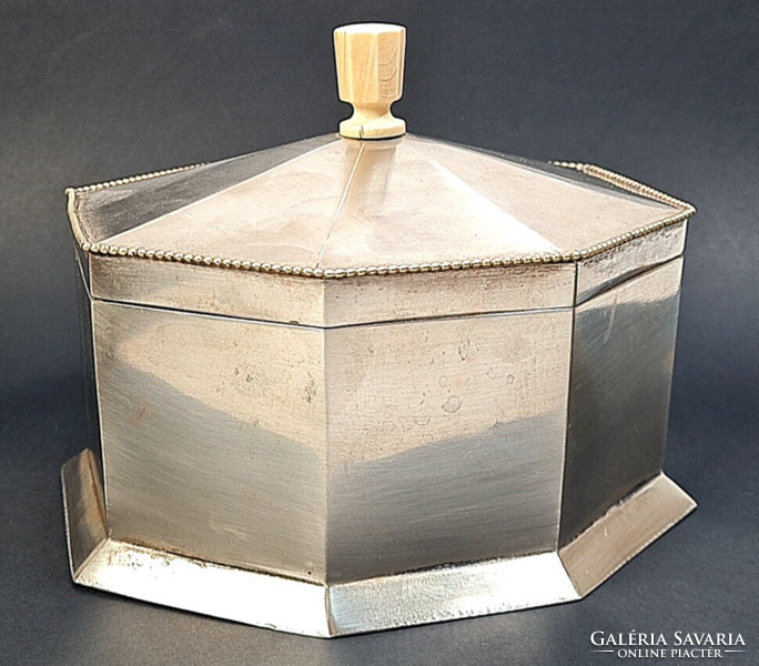 Beautiful, antique art deco large silver-plated sugar box / sugar holder
