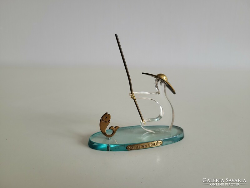 Retro old Balaton souvenir plastic plexiglass fishing souvenir ornament