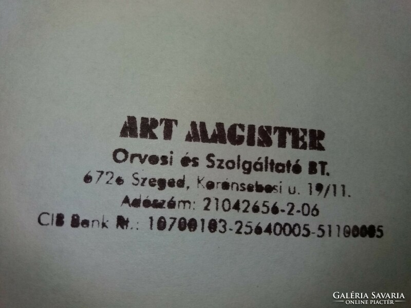 Régi ART MAGISTER ORVOSI MŰSZER KFT SZEGED bélyegző AUTOMATA TRODAT printy 4913 házzal képek szerint