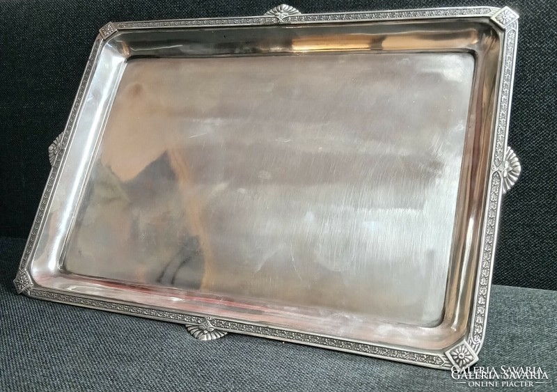 A wonderful antique German silver tray, approx. 1890! 1028 Gr.