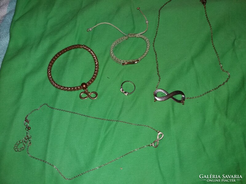 Beautiful jewelry set for eternal life in 2 chains, 2 bracelets, 1 ring according to the pictures