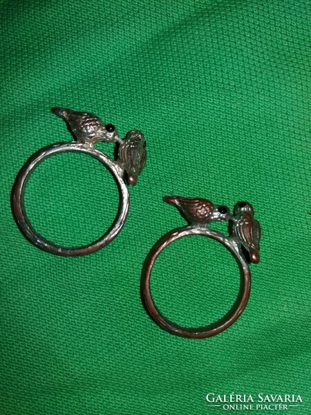 Retro réz madaras galambos kövesszemű gyűrű pár egyben a 2 db a képek szerint