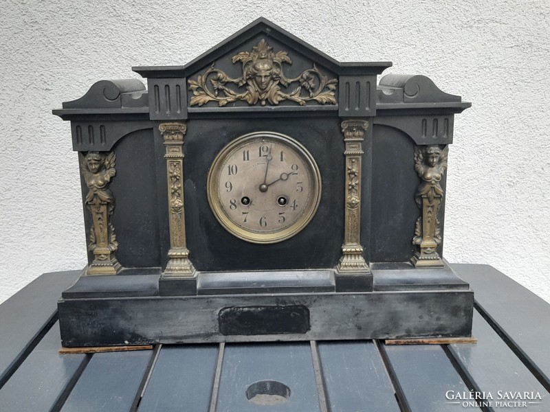 HUF 1 beautiful antique fireplace clock from the end of the 1800s