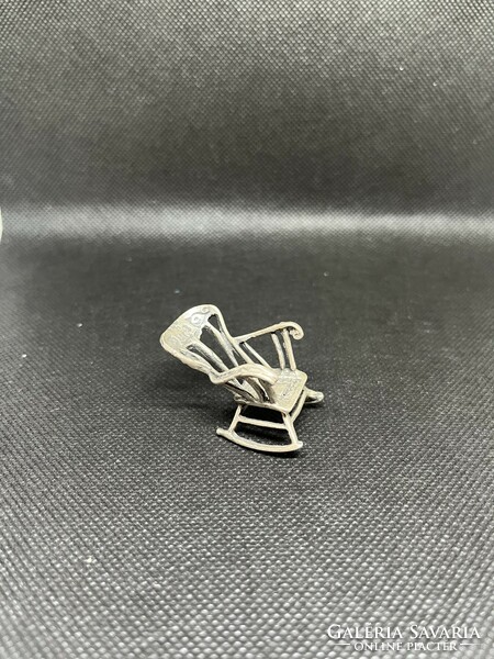 Silver miniature rocking chair