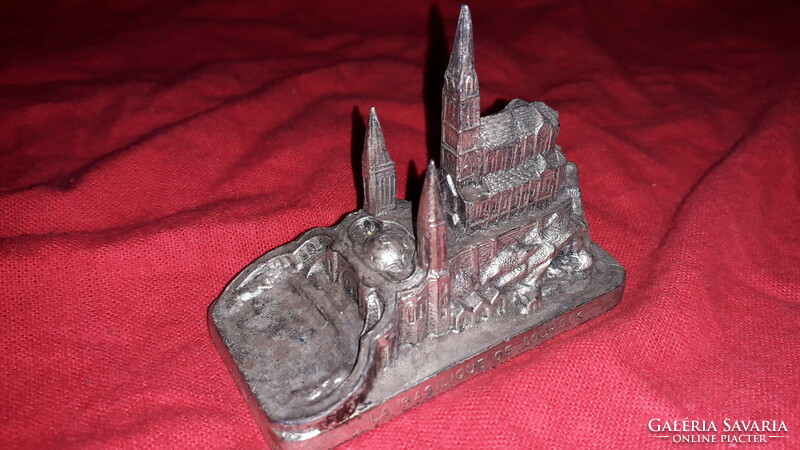 Antique Lourdes Basilica of the Immaculate Conception metal pewter souvenir/pilgrimage statue 8 cm according to pictures