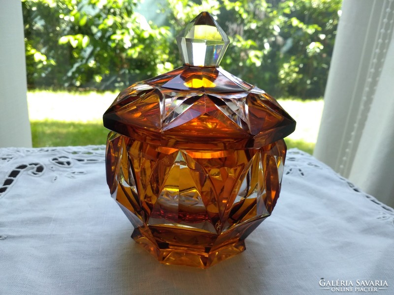Wenzel Haida crystal bonbonier from 1920! Bohemia glass
