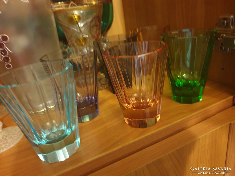 6 moser type glass cups