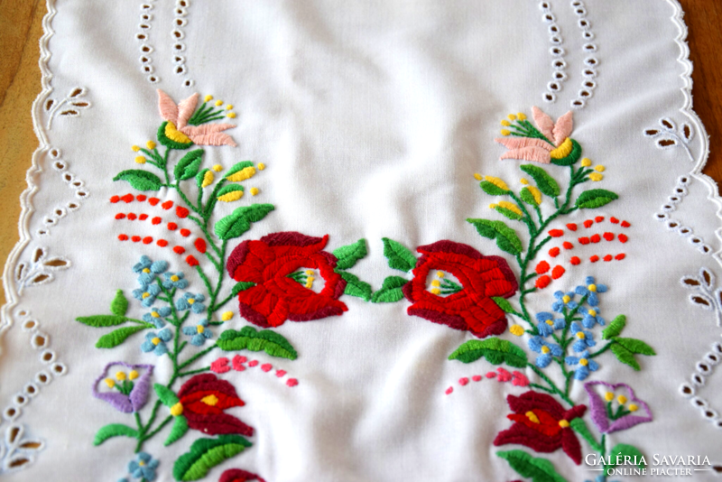 Old folk tradition keeper Kalocsa risel tablecloth tablecloth tablecloth running hand embroidered 101 x 33