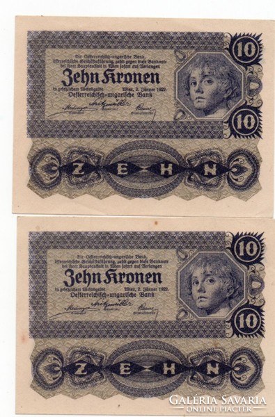 10 Korona 1922 Austria 2 serial number trackers