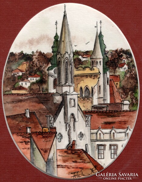 Éva Fekete judit - sopron 14.5 x 11.5 cm watercolor, paper