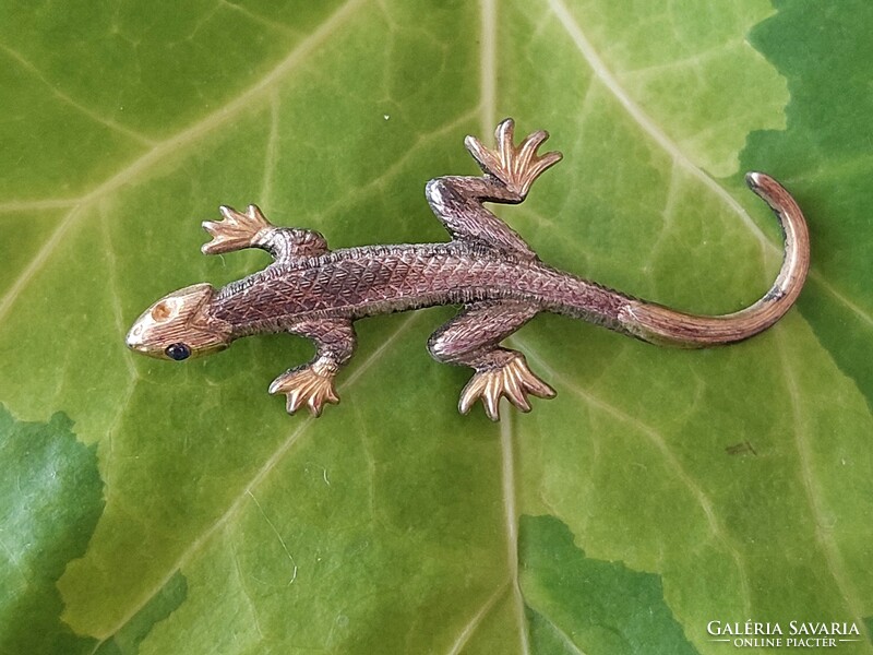 Gekkó alakú bross fém gyík kitűző
