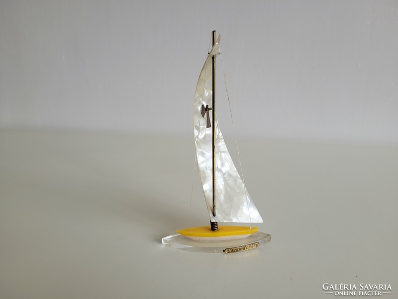 Retro old Balaton souvenir plastic plexiglass sailing sailboat souvenir ornament