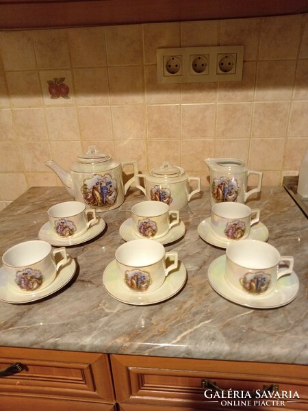 Zsolnay iridescent tea set
