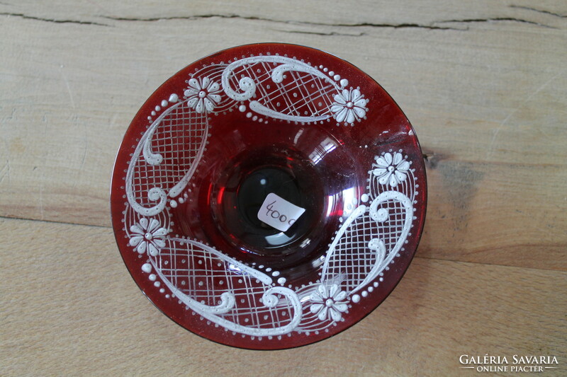 Gorgeous hand-painted glass ashtray