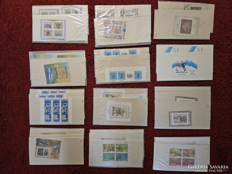 Bélyeg blokk gyűjtemény - 21*3 csomag - 1 postatiszta és 2 bélyegzett