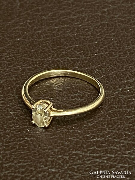 Sárga Briliáns 14 karátos női gyűrű