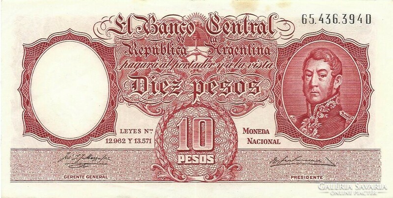 10 Pesos 1954-63 Argentina 3.