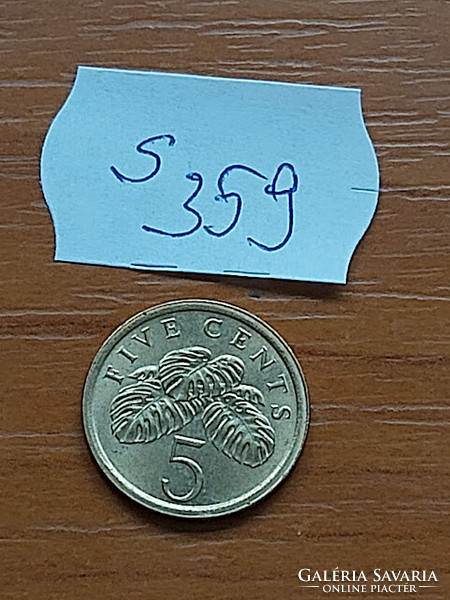 Singapore 5 Cent 1987 Aluminium-Bronze, Tear Palm s359