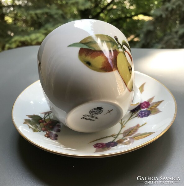English porcelain tea set with fruit decor