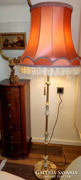 Floor lamp, lamp marble / copper, + gift marble onyx candle holder