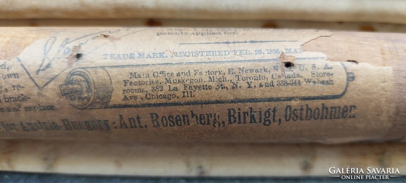 Antik fa roló,az amerikai licenc(1895)kizárólagos forgalmazója Anton RosenbergBirkingt-papír etikett