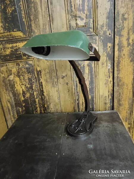 Bank lamp, cast iron in good condition, Art Nouveau desk lamp, from the beginning of the 20th century