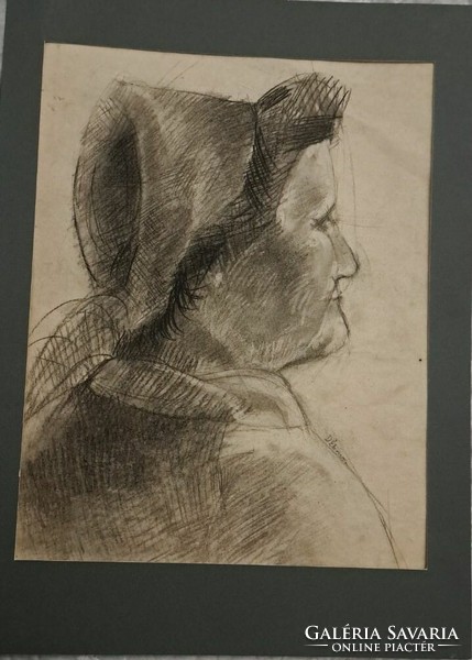 Lajos Deák-ébner: Mrs. Palóc. Graphics paper.