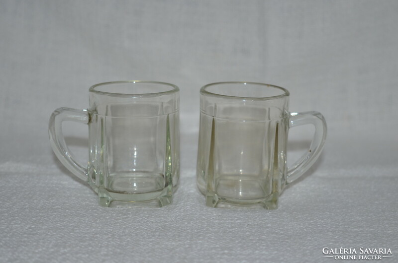 Pair of 2 small glass mugs