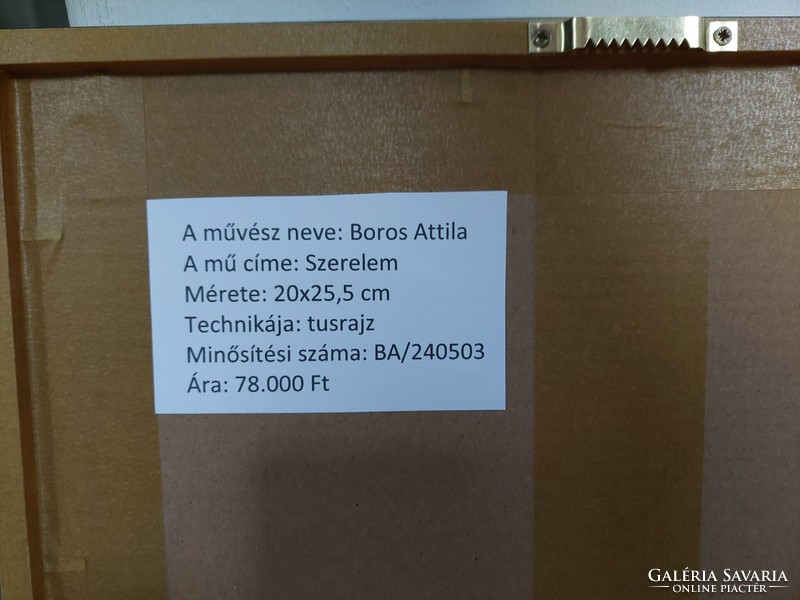Boros Attila, Szerelem című tusrajza, SZERTIFIKÁCIÓVAL!