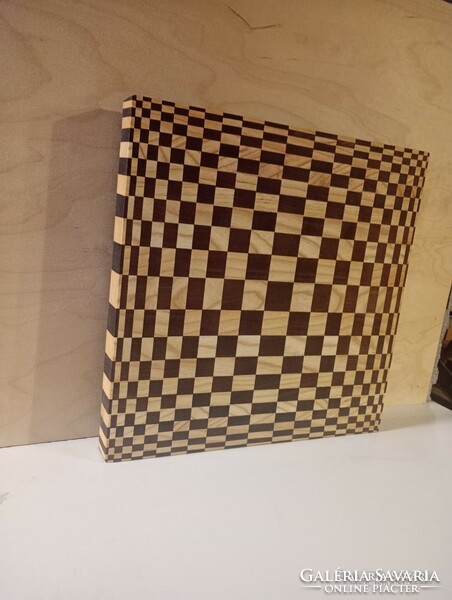 3D illusion cutting board made of  hardwood, unique handmade gift idea for men and chefs