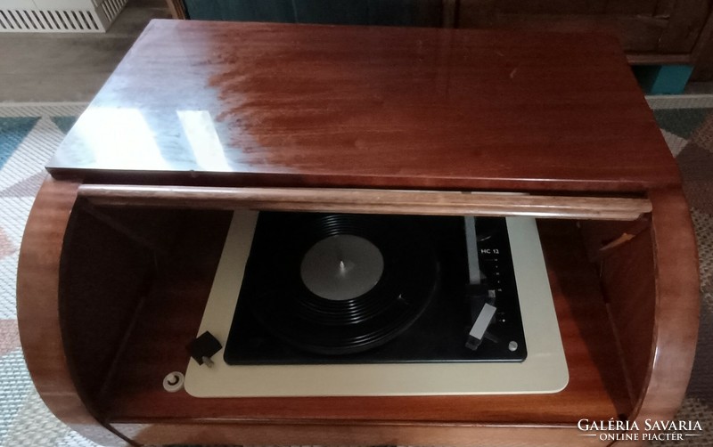 Old wooden box record player