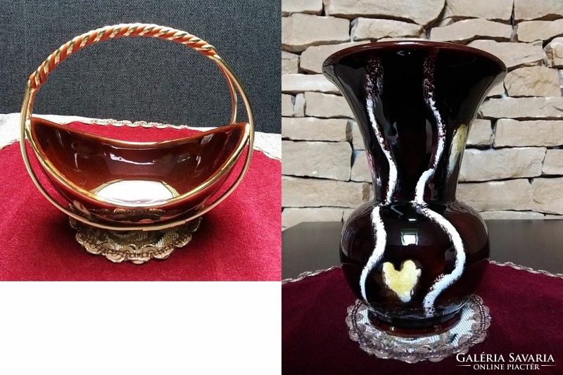 Jasba ceramic vase and basket
