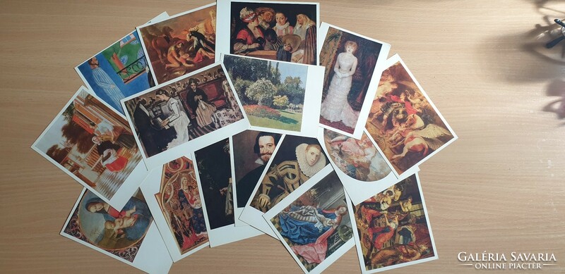 Russian postcard package depicting 16 world-famous paintings