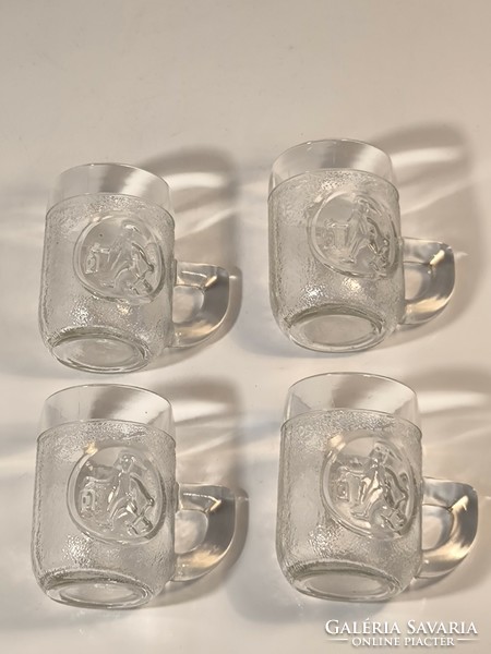 Retro gnome patterned mug, children's glasses with ears 4 pcs