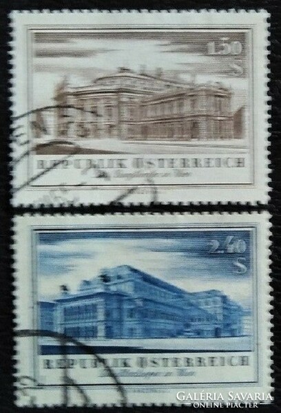 A1020-1p /  Ausztria 1955 A Burg Színház és az Állami Operaház újranyitása bélyegsor pecsételt