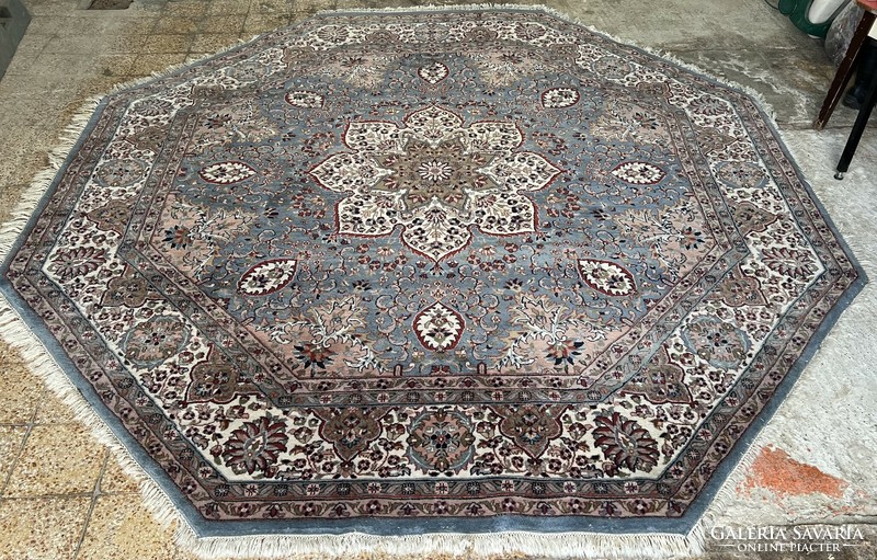 K1 ÖTSZÖG Hindu Tabriz kézi csomó gyapjú perzsa szőnyeg 250X270CM ingyen futár